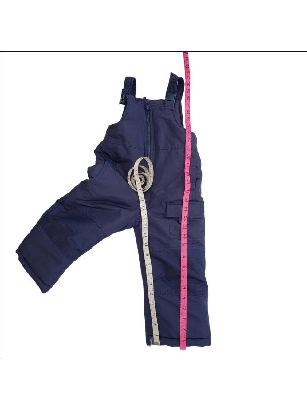 London Fog Toddler Snow Bib Overalls Size 2T Navy Blue Insulated - Picture 7 of 9